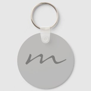 Trendy modern monogram professioneel grijs sleutelhanger