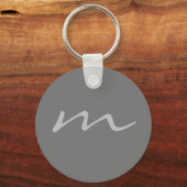 Trendy modern monogram professioneel grijs sleutelhanger (Achterkant)
