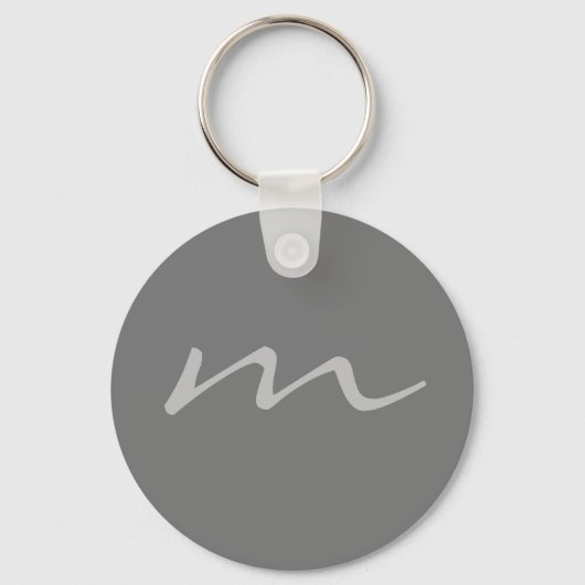 Trendy modern monogram professioneel grijs sleutelhanger (Achterkant)