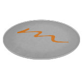 Trendy modern monogram professioneel grijs snijplank (Hoek)