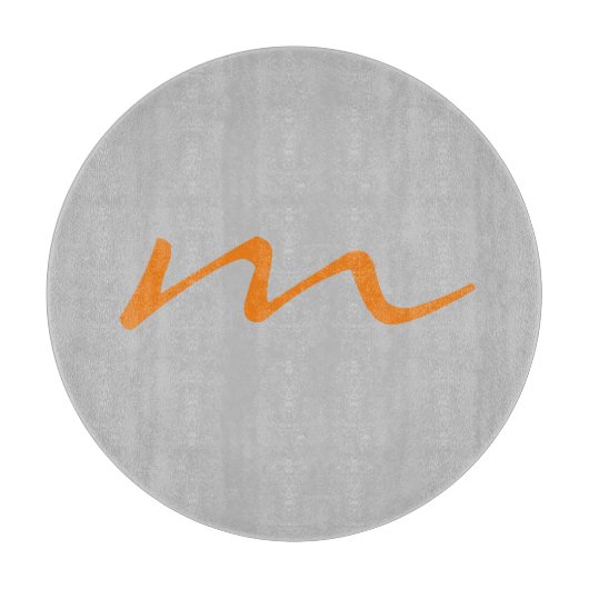 Trendy modern monogram professioneel grijs snijplank (Voorkant)