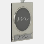 Trendy modern monogram professioneel grijs verzilverd banner ornament (Rechts)
