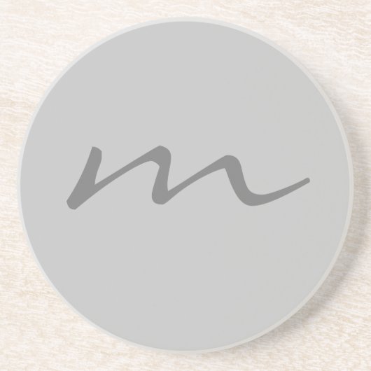 Trendy modern monogram professioneel grijs zandsteen onderzetter (Voorkant)