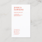 Trendy Modern Monogram Social Media Burnt Sinaasap Visitekaartje (Voorkant)