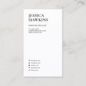 Trendy Modern Monogram Social Media Zwart Noir Visitekaartje (Voorkant)