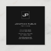 Trendy Modern Monogram Zwart Wit Letter Sjabloon Vierkante Visitekaartje (Achterkant)