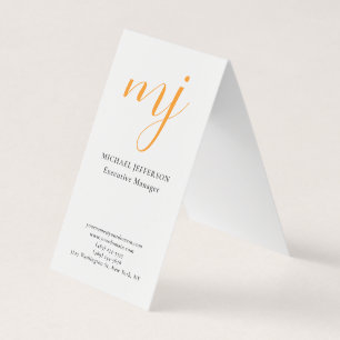 Trendy Modern Monogram Zwarte & Witte Visitekaartje