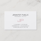 Trendy Modern Monogrammed Artistiek Ontwerp Wit Visitekaartje (Voorkant)