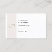 Trendy Modern Monogrammed Elegant Simple Sjabloon Visitekaartje (Achterkant)