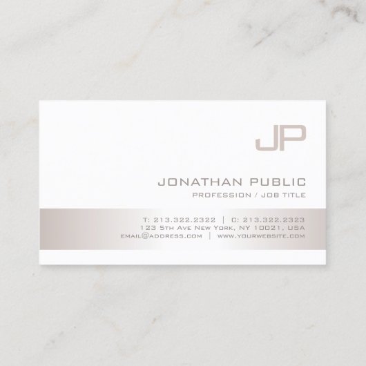Trendy Modern Monogrammed Elegant Sjabloon Visitekaartje (Achterkant)