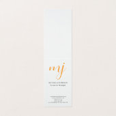 Trendy Modern Monogrammed Plain Black & White Visitekaartje (Buitenkant ongevouwen)