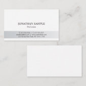 Trendy modern mooi, schoon, zilver, wit design visitekaartje (Voorkant / Achterkant)