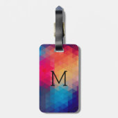 Trendy modern mozaïek geometrisch patroon bagagelabel (Achterkant verticaal)