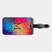 Trendy modern mozaïek geometrisch patroon bagagelabel (Achterkant horizontaal)