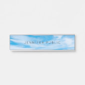 Trendy Modern Natuur Sjabloon Clouds Blue Sky Deurbordje (Voorkant)