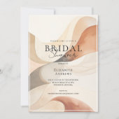 Trendy, modern, natuurlijke kleuren-golven, bruids kaart (Voorkant)