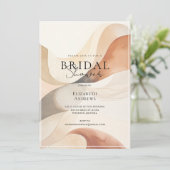 Trendy, modern, natuurlijke kleuren-golven, bruids kaart (Staand voorkant)