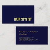 Trendy Modern Navy Blue Hair Stylist Visitekaartje (Voorkant / Achterkant)