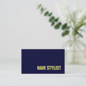 Trendy Modern Navy Blue Hair Stylist Visitekaartje (Staand voorkant)