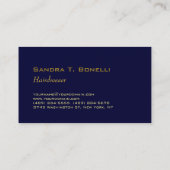 Trendy Modern Navy Blue Hair Stylist Visitekaartje (Achterkant)
