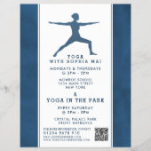 Trendy Modern Navy Blue Yoga Class Adverteren Flyer (Voorkant)