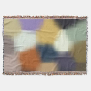 Trendy Modern Oranje Blauw Beige Paars Deken