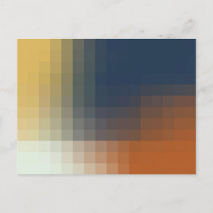 Trendy modern Oranje blauw beige patroon Briefkaart