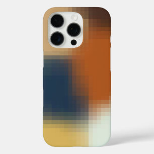 Trendy modern Oranje blauw beige patroon iPhone 16 Pro Hoesje