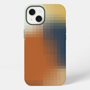 Trendy modern Oranje blauw beige patroon iPhone 13 Hoesje