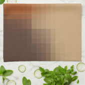 Trendy modern Oranje blauw beige patroon Theedoek (Gevouwen)