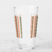 Trendy Modern Oranje groen wit streepjesglas Glas (Links)