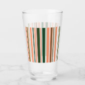 Trendy Modern Oranje groen wit streepjesglas Glas (Voorkant)