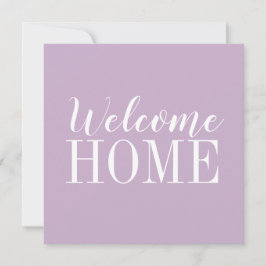 Trendy modern paars welkom wenskaart thuis