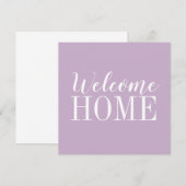 Trendy modern paars welkomstbriefkaart notitiekaartje (Voorkant / Achterkant)