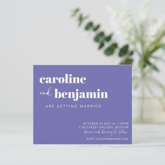 Trendy Modern Paarse budget Weddenschap (Staand voorkant)