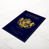 Trendy Modern Passport Wedding Folie Inv Uitnodiging (Gedraaid)