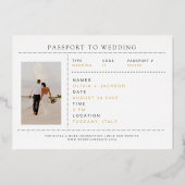 Trendy Modern Passport Wedding Folie Inv Uitnodiging (Achterkant)