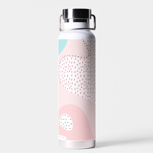 Trendy Modern Pastel Abstract gepersonaliseerd Waterfles (Achterkant)