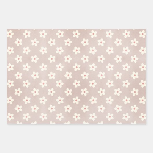 Trendy Modern Pastel Baby Beer Roze Taupe Cute Inpakpapier Vel (Voorkant 3)