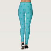 Trendy Modern Pastel Blue Polka Dot Leggings (Achterkant)