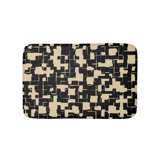 Trendy modern patroon - zwart/tan(kleur aanpasbaar badmat (Voorkant)