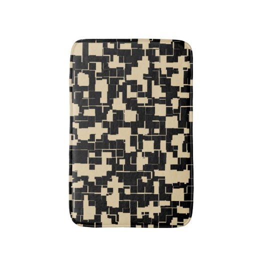 Trendy Modern Pattern - Black/Tan (verwisselbaar) Badmat (Voorkant Verticaal)