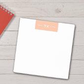 Trendy Modern Peach Monogram initialen Post-it® Notes