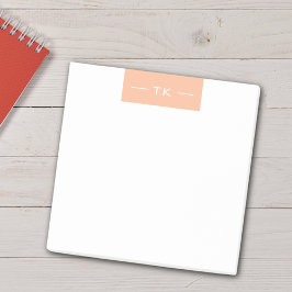 Trendy Modern Peach Monogram initialen Post-it® Notes
