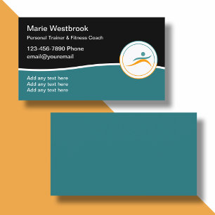 Trendy Modern Personal Fitness Coach Visitekaartje