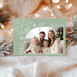Trendy Modern Photo Christmas Holiday Kaart