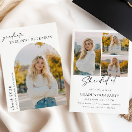Trendy Modern Photo Graduation Invitation Kaart