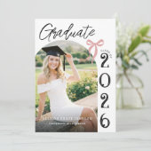 Trendy Modern Photo Graduation Kaart (Staand voorkant)