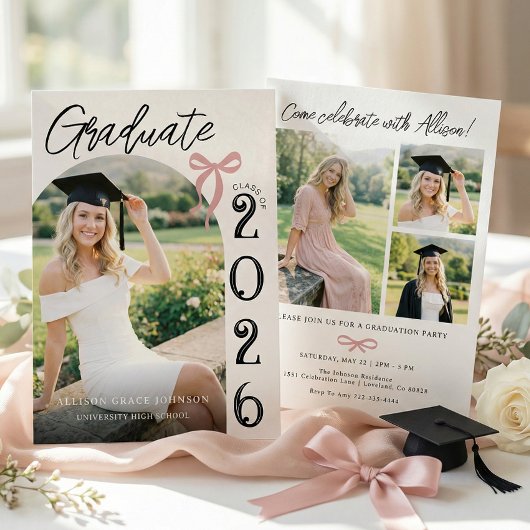Trendy Modern Photo Graduation Kaart