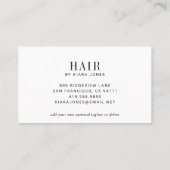 Trendy Modern Photo Hair Stylist Visitekaartje (Achterkant)
